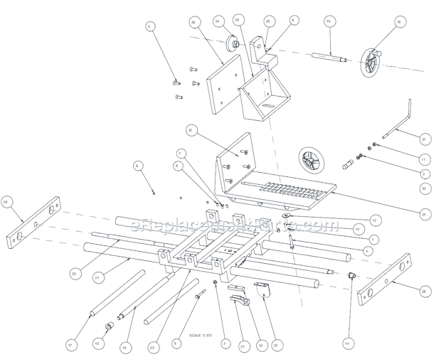 Page C Diagram and Parts List for HP24  Barranca Diamond Brick Saw